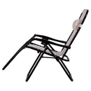 Sedia Sdraio Reclinabile e Richiudibile Rio 65x90x108 cm con Poggiatesta in Poliestere con Struttura in Acciaio Avorio      