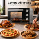 Forno Elettrico 1500 W 28 L 48,5x38x31 cm con Temperatura Regolabile Max 230° Timer 60 min Griglia e Teglia Argento      