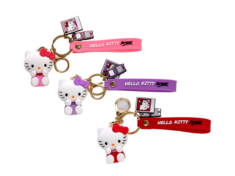 Set 24 Portachiavi Hello Kitty 3D in Silicone per Bambini Varie Colorazioni