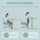 Sedia da Ufficio Ergonomica 55x48x82,5-94,5 cm ad Altezza Regolabile con Schienale in Poliestere Traspirante Verde Chiaro      