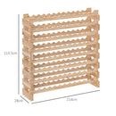 Portabottiglie  Cantinetta Vini con 8 Ripiani per 96 Bottiglie 114x28x113,5 cm in Legno di Pino   
