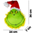 Puntale per Albero di Natale a Pupazzo 36x25x70 cm in Tessuto Imbottito e Pelliccia Sintetica Verde      