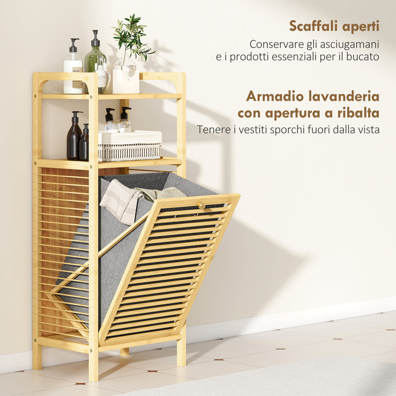 Cesto Portabiancheria, HAPPHOOH 100L Cesto Biancheria Sporca con 2 Sacchi per il Bucato Cesto Portabiancheria, HAPPHOOH 100L Cesto Biancheria Sporca con 2 Sacchi per il Bucato