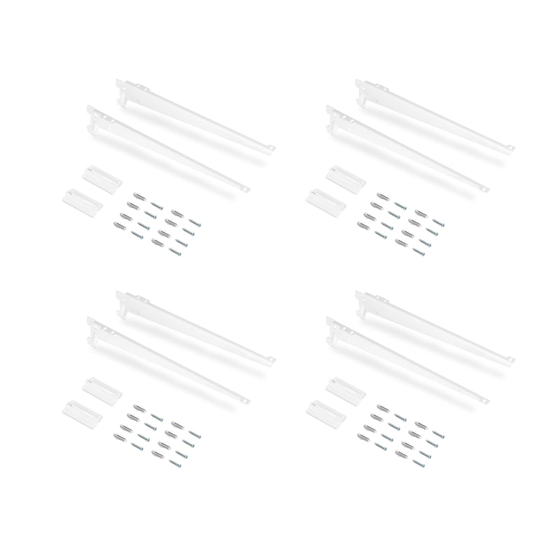 Kit per Fissaggio Mensole 280 mm in Acciaio Emuca Bianco