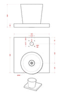 Base con Vaschetta per Fontane con Ghiera Piccola 40x40x5 cm in Cemento Belfer 42/BSE/4 Bianco