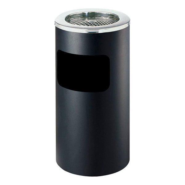 prezzo Cestino Gettacarte Posacenere Ø30 cm in Metallo Nero Opaco 15L per Interno Esterno