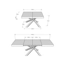 Tavolo Allungabile 140-244x90x77 cm Volantis Cashmere Telaio Antracite 