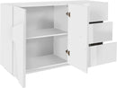 Credenza 2 Ante + 3 Cassetti 142,9x44,2x86 cm Ping Bianco Lucido