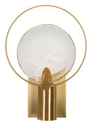 Lampada da Muro Oklan 20x10x29 cm in Vetro e Ferro Oro e Naturale      