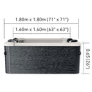 Vasca Idromassaggio Spa Oslo Aero Plus Smart con Wifi per 6 Persone 180x180x65 cm in Materiale Plastico Effetto legno