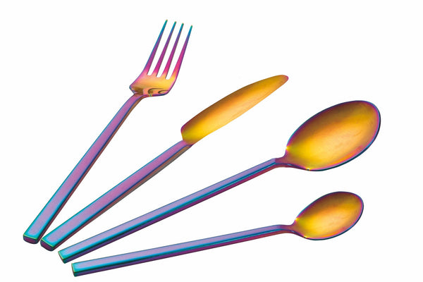 sconto Servizio Set di Posate 24 Pezzi Arcobaleno in Acciaio Lucido Villa d'Este Home Tivoli Stylo