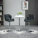 Set 2 Sgabelli da Bar 51,5x57,5x93-114,5 cm in Similpelle Nero