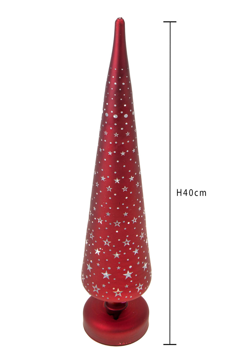 Albero Mini Stelle con Led H40 cm Rosso