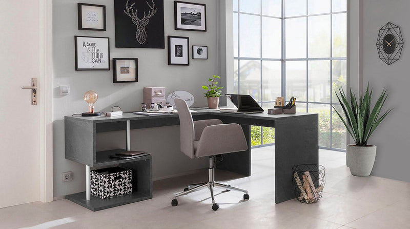 Scrivania Angolare 180/160x60x77,5cm cm Esse Ardesia