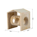 Cuccia Tiragraffi per Gatti Giocattolo con 3 Buchi e Pallina in Peluche e Sisal 36x35x43 cm 