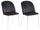 Set 2 Sedie 45x47x85 cm in Velluto Nero