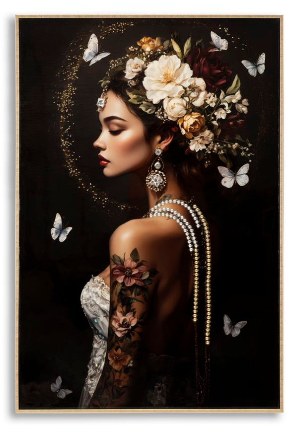 online Stampa Dipinta su Tela Laccata Persian con Cornice 62x3,5x92 cm in Abete e Tela e Plastica