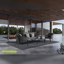 Set  da Giardino  2 Poltrone un Divano e Tavolino Nora in Alluminio