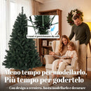 Albero di Natale Artificiale Ø110x180 cm con 820 Rami Ignifughi e Base in Acciaio Verde      