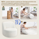 Poltrona per Salotto con Schienale Ergonomico 73x82x71 cm in Tessuto Sherpa Bianco Crema   