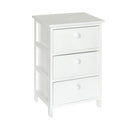 Cassetiera con 3 Cassetti in Legno Paulownia Bianco Fadi