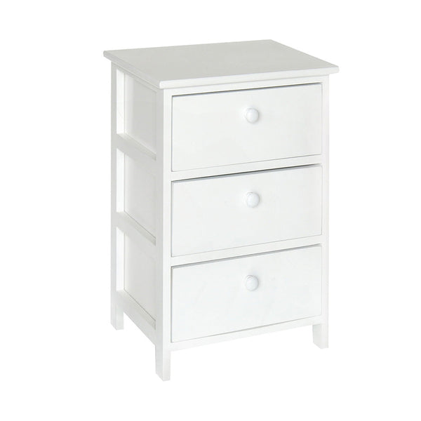 Cassetiera con 3 Cassetti in Legno Paulownia Bianco Fadi online