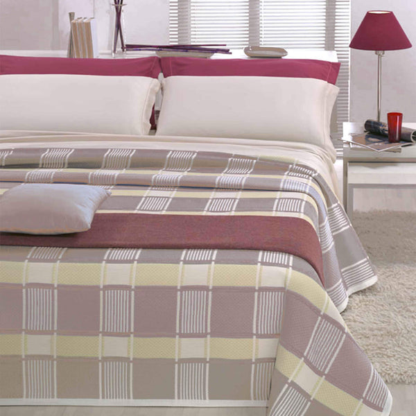 Copriletto in Misto Cotone Matrimoniale Cober William Beige prezzo