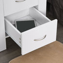 Comodino Moderno  con 2 Cassetti per Camera da Letto 48x39x54 cm in Legno Bianco
