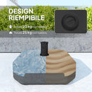Base per Ombrellone Quadrata Riempibile con Sabbia o Acqua fino a 25kg in HDPE Nero      