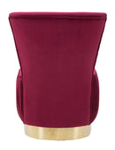 Poltrona Lady Bordeaux 60x55x79 cm in Legno e Spugna e in Ferro e Poliestere Bordeaux e Oro