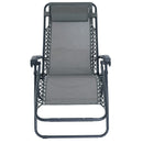Sedia Sdraio Zero Gravity Reclinabile Pieghevole Grigia
