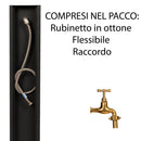 Fontanella da Giardino con Rubinetto in Ottone 20x10x100 cm in Acciaio Bianco
