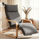 Poltrona Salotto 67x90x105 cm con Poggiapiedi e Schienale Alto in Lino Grigio Scuro      