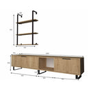 Parete attrezzata Zenon 180 cm porta tv e libreria rovere