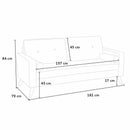 Divano 3 Posti 181x79x84 cm in Tessuto Beige