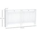 Copritermosifone in Legno MDF Bianco 172x19x81 cm 