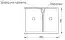 Mobile Lavatoio 80x60x85cm 2 Ante 2 Vasche Asse in Legno Montegrappa Edilla Bianco con Cesto