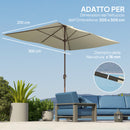 Telo di Ricambio per Ombrellone Rettangolare 3x2 m a 6 Stecche Poliestere Anti UV 50+ Beige   