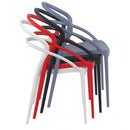 Set 4 Sedie da Giardino in Polipropilene Vandi Tortora