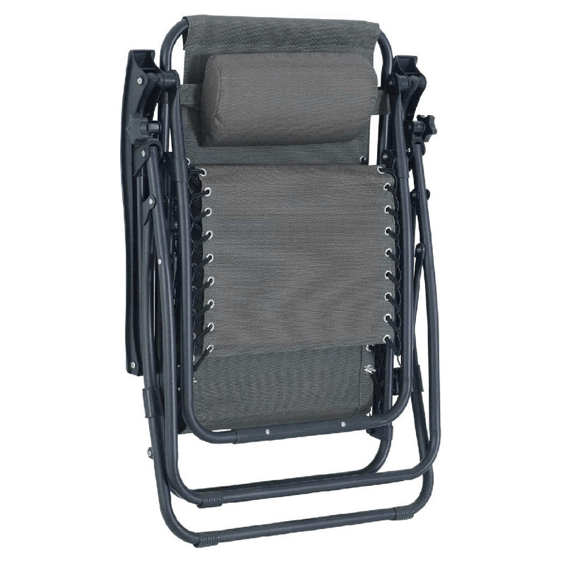 Sedia Sdraio Zero Gravity Reclinabile Pieghevole Grigia