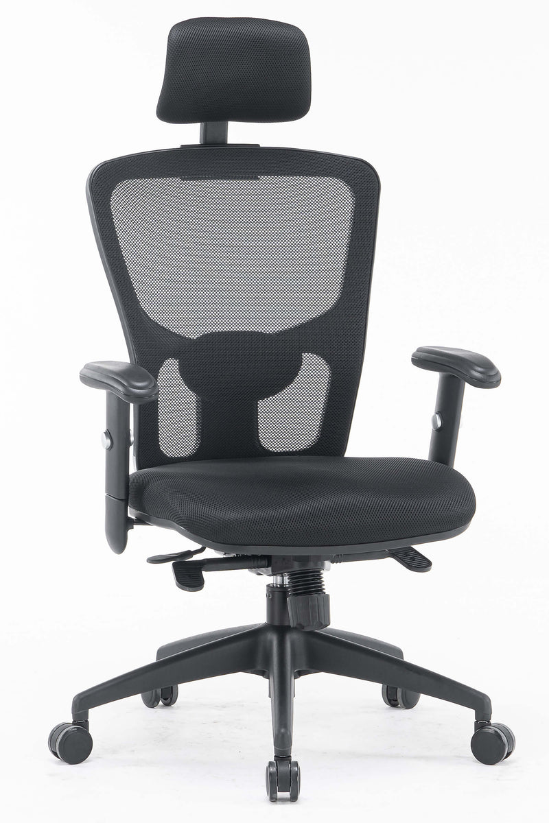 Sedia Poltrona Direzionale da Ufficio in Tessuto e Rete Philadelphia Nera