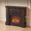 Camino Elettrico da Terra 1800 W 80,7x22,5x76,5 cm con Effetto Fiamma Telecomando Timer e Temperatura Regolabile in Metallo Marrone      