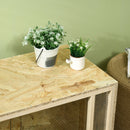 Terrario per Rettili 40x80x40 cm con Porte in Vetro Scorrevoli e Pannelli in Rete in Legno  