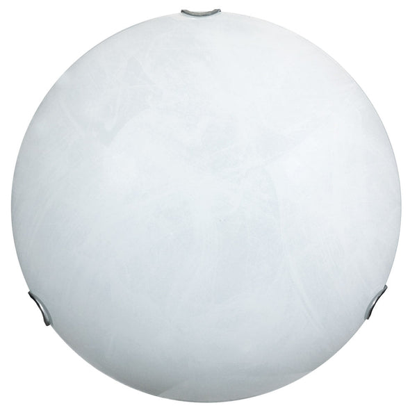 Plafoniera 1xE27 Ganci Cromo Vetro Lastra Serigrafato Alabastro Bianco E-Energy Lea sconto