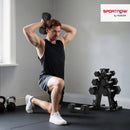 Set 8 Pesi Manubri con Supporto Coppie da 2-5-8-10 Kg in Ghisa Rivestita in Gomma Nero   