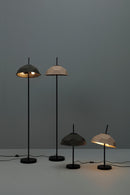 Lampada da Tavolo Ø37xH60 cm in Cartone Riciclato e Metallo Egg Tortora e Nero