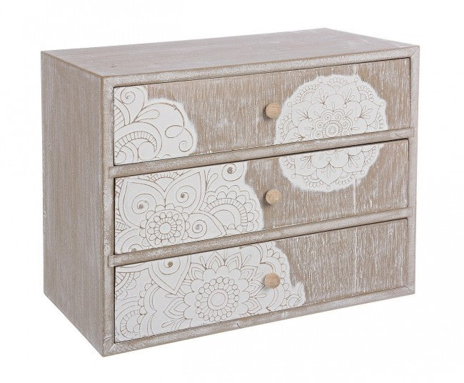 Cassettiera da Appoggio Shiva 3 Cassetti in Legno
