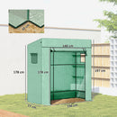 Serra per Piante 196x77x197 cm con 2 Finestre Laterali a Rete e Ingresso Avvolgibile in PE e Acciaio Verde      