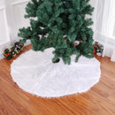 Gonna Copribase per Albero di Natale Ø78 cm in Peluche Effetto Neve Bianco      
