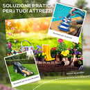 Casetta da Giardino Porta Attrezzi 151x92x193/184 cm con Porta Bloccabile Finestra e Presa d'Aria Grigio